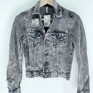 Distressed Grey Denim Jean Jacket - NWT